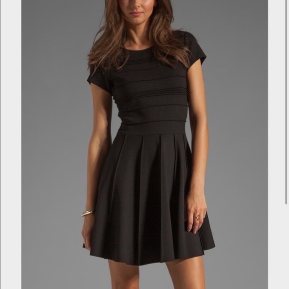 Parker ‘Tara’ Stretch Fit and Flare Black Dress - Picture 4 of 15